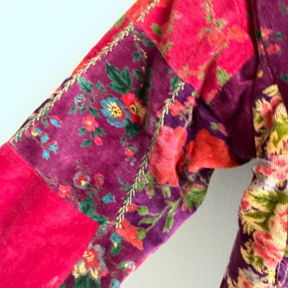 Vintage Cornelliani Velvet Cotton Blend Patchwork Jacket Size 7/8‎